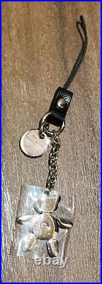 PRADA Teddy bear Starp Key Ring Key Chain Black x Silver with boxed Unused