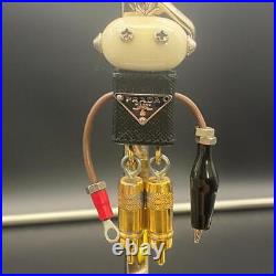 PRADA Trick Boy Robot EDWARD Bag Charm Keyring Keychain Logo Leather L9.5cm