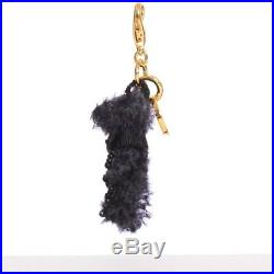 PRADA black embellished mini bear gold hardware GHW keyring bag charm keychain