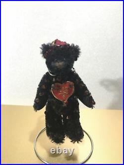 PRADA heart black bear charm key chain good condition red bijou second hand