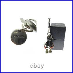 PRADA key ring Robot Charm Chain Charms Saffiano Retro Vintage Black