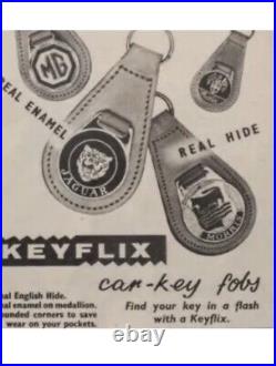 Porsche 1960's Keyflix Black Red Vintage Car Key Ring Key Chain Key Fob Keyring