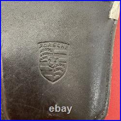 Porsche 1970's Vintage Key Chain Pouch Case Black Leather Original Rare Emblem 2
