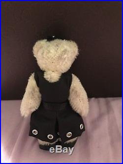 Prada Bear in Black Dress Silver Hole Bow Key chain / Key Ring / Bag Charm