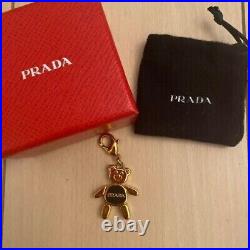 Prada Charm Key ring Key chain Bear Motif Black F/S From JAPAN