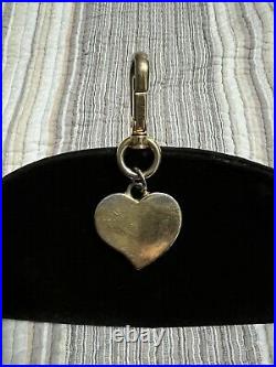 Prada Gold keychain black heart Charms Only For Bag Purse