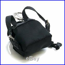 Prada Key Ring black nylon iconic Prada backpack coin purse Key Chain 1TT010