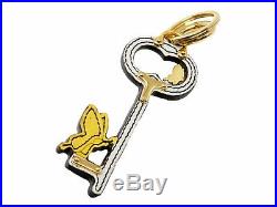 Prada Leather Key Chain Rick in Pelle Tu Saffinano Key White Black Gold 1TL069