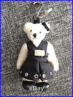 Prada Marlene Teddy Bear Charm for Handbag, White/Black