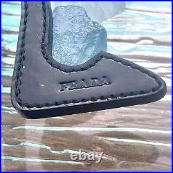Prada Patent Leather Studded Saffiano Stiletto High Heel Bag Charm Keychain