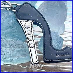 Prada Patent Leather Studded Saffiano Stiletto High Heel Bag Charm Keychain