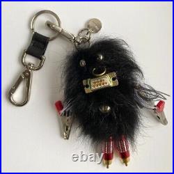 Prada RUFUS Yeti Monster Black Sheep Fur Key Chain Charm