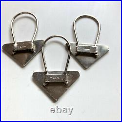 Prada Triangle Logo Keyring Key Holder Black Yellow Silver Lots of 6 Authentic