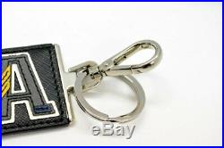 Prada Trick in Pelle Saffiano Black Leather Multicolored Key Chain 2TL254