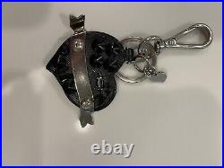 Prada Vintage Key Chain Purse Charm Black W Jewels