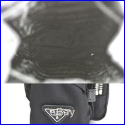 Prada fabric key trick key chain unisex nylon × leather black 2TT061 PRADA2155