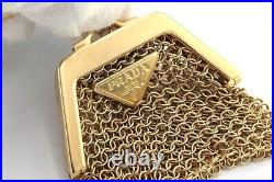 Prada key chain black gold used oval logo beautiful item Good condition ForWomen