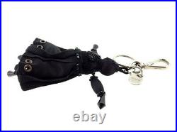 Prada key ring Key holder Black Orange Woman Authentic Used T8981