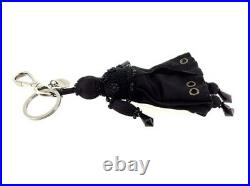 Prada key ring Key holder Black Orange Woman Authentic Used T8981