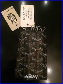 RARE St Michel GOYARD Herringbone Canvas Black Leather Design 6-Row Key Case