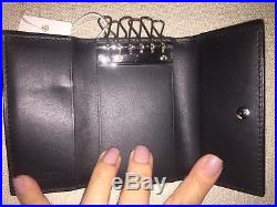 RARE St Michel GOYARD Herringbone Canvas Black Leather Design 6-Row Key Case