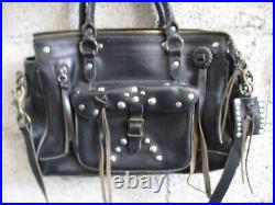 Ralph Lauren Polo Black Saddle Leather Western Bag Handbag
