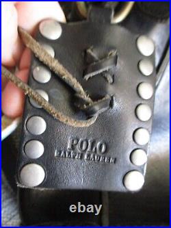 Ralph Lauren Polo Black Saddle Leather Western Bag Handbag