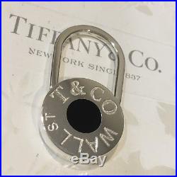 Rare Authentic Tiffany & Co. Black Enamel Wall Street Keychain Keyring
