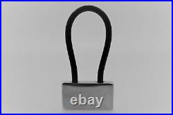 Rare Tiffany & Co 1837 Padlock Black Rubber Key Ring Chain in Sterling Silver