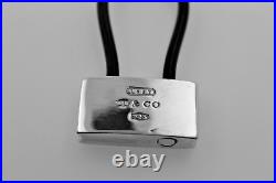 Rare Tiffany & Co 1837 Padlock Black Rubber Key Ring Chain in Sterling Silver