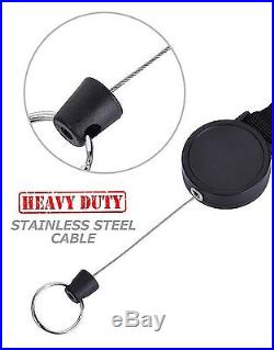 Retractable Key Tool Reel Holder Steel Clip Chain Belt Heavy Duty Split Ring 48