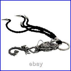 Ruby Dragon 925 Sterling Silver Real Leather Men's Key Chain Wallet Belt Holder