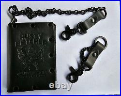 Rusty butcher wallet murdered out with everyday key chain