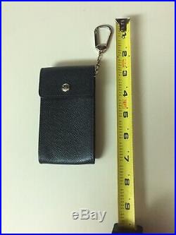 SA AUTHENTIC Louis Vuitton Key Pouch in black epi silver keychain Card Holder