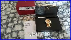 SALVATOR FRRRAGAMO Keychain wallet Icona Score Leather Card Cas $285