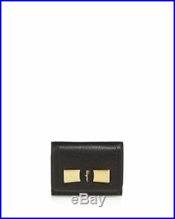 SALVATORE FERRAGAMO Vara Bow Leather Bifold Wallet black $295.0