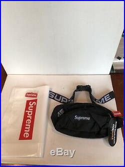 SUPREME SS18 Waist Bag Cordura Fanny Pack BLACK NWT + Bogo Bag & Keychain