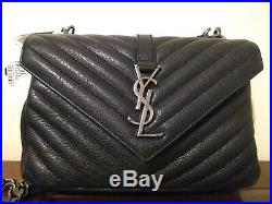 Saint Laurent Monogram Medium College Bag Black NWT+Free Key Chain Retail 2,450