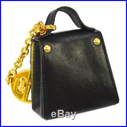 Salvatore Ferragamo Gancini Bag Key Chains Leather Black Italy 225641 AK34126f