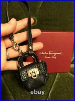 Salvatore Ferragamo Gancini miniature bag key ring in black F/S from JAPAN