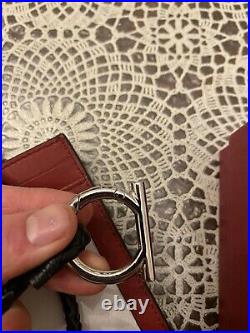 Salvatore Ferragamo Keyholder Keychain Leather Card Holder Revival Gancini NIB