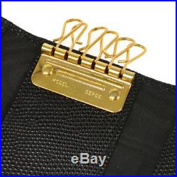 Salvatore Ferragamo Vintage Vara Six Hooks Key Case Black Leather AK35525f