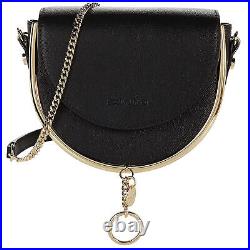 See by Chloe Women Mara Black Leather Crossbody Strap Evening Sling Bag One Size