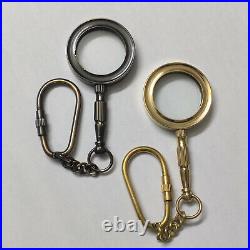 Set of 50 Brass Magnifiers Keychains Collectible Decorative Gift