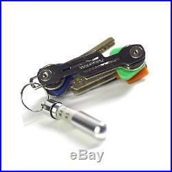 Smart compact key holder organizer keychain (Black) stainless steel(1.9mm)