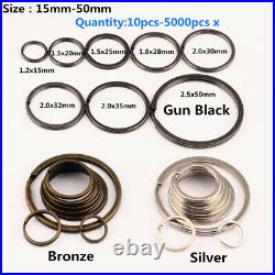 Split ring flat key ring double ring keychain metal plating 3 Color 10-1000pcs