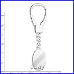 Sterling Silver Rhodium Plated Brushed & Polished Key Chain Black Friday Sale