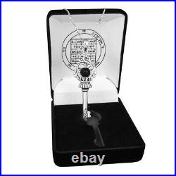 The Evil Eye Key of Soul Seal (Black Tourmaline Stone) Silver Pendant Silver