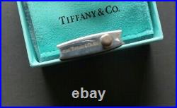Tiffany 925 Co Sterling Silver 1837 Padlock Black Rubber Key Ring Chain New
