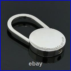 Tiffany & Co. 925 Sterling Silver Wall Street Black Enamel Key Chain Ring Holder